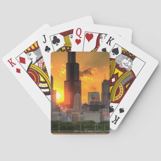 Uitzicht van Chicago's skyline van Adler Pokerkaarten (Achterkant)