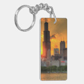 Uitzicht van Chicago's skyline van Adler Sleutelhanger (Voorkant Links)