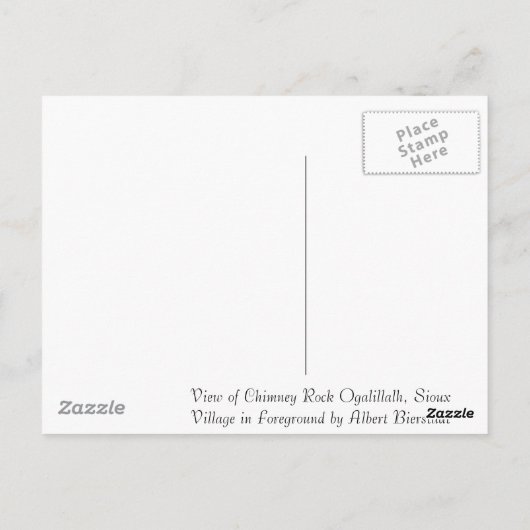 Uitzicht van Chimney Rock van Albert Bierstadt Briefkaart (Achterkant)