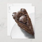 Uitzicht van chocoladetaart met verhoogde druk briefkaart (Voorkant / Achterkant)
