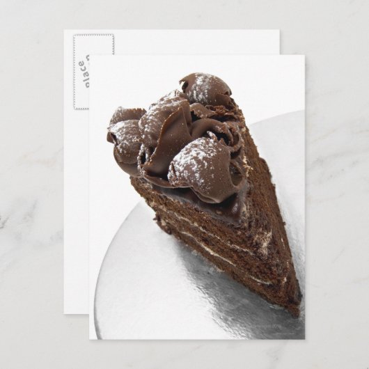 Uitzicht van chocoladetaart met verhoogde druk briefkaart (Voorkant / Achterkant)