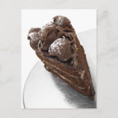 Uitzicht van chocoladetaart met verhoogde druk briefkaart (Voorkant)