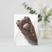 Uitzicht van chocoladetaart met verhoogde druk briefkaart (Staand voorkant)