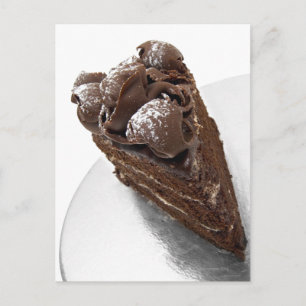 Uitzicht van chocoladetaart met verhoogde druk briefkaart