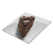 Uitzicht van chocoladetaart met verhoogde druk tegeltje (Zijkant)