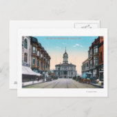 Uitzicht van City Hall Bldg uit Washington St. Briefkaart (Voorkant / Achterkant)