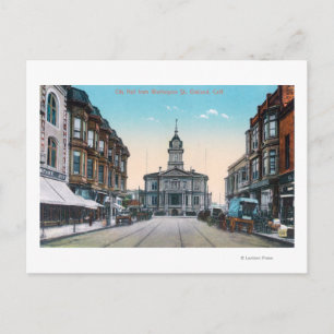 Uitzicht van City Hall Bldg uit Washington St. Briefkaart