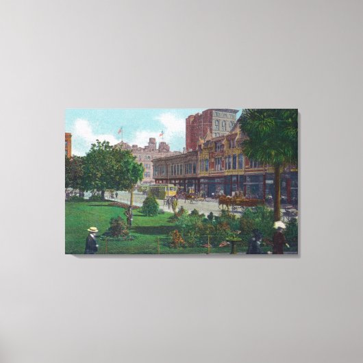 Uitzicht van City Hall Park Oakland, CA Canvas Afdruk (Voorkant)