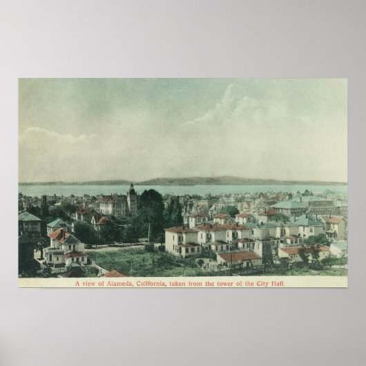 Uitzicht van City Hall Tower Alameda, CA Poster (Voorkant)