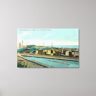 Uitzicht van Clark-Nickerson Lumber Co. Canvas Afdruk