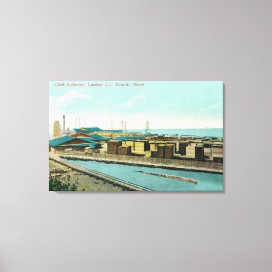 Uitzicht van Clark-Nickerson Lumber Co. Canvas Afdruk (Voorkant)