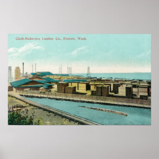 Uitzicht van Clark-Nickerson Lumber Co. Poster (Voorkant)