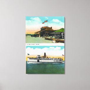 Uitzicht van Cliff Beach Bath House Canvas Afdruk