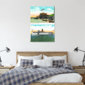 Uitzicht van Cliff Beach House Canvas Afdruk (Insitu (Slaapkamer))