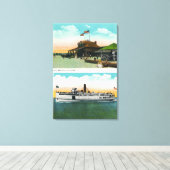 Uitzicht van Cliff Beach House Canvas Afdruk (Insitu (Houten vloer))