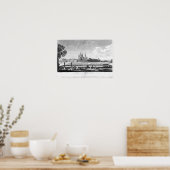 Uitzicht van Cluny Abbey Poster (Keuken)