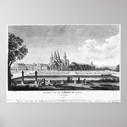 Uitzicht van Cluny Abbey Poster (Voorkant)
