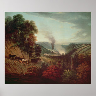 Uitzicht van Coalbrookdale, 1777 Poster