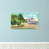 Uitzicht van Coles Hill en Plymouth Rock Portico Canvas Afdruk (Insitu (Houten vloer))