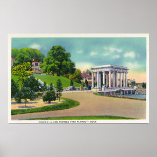 Uitzicht van Coles Hill en Plymouth Rock Portico Poster