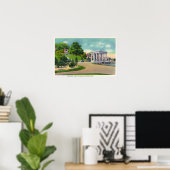 Uitzicht van Coles Hill en Plymouth Rock Portico Poster (Thuiskantoor)