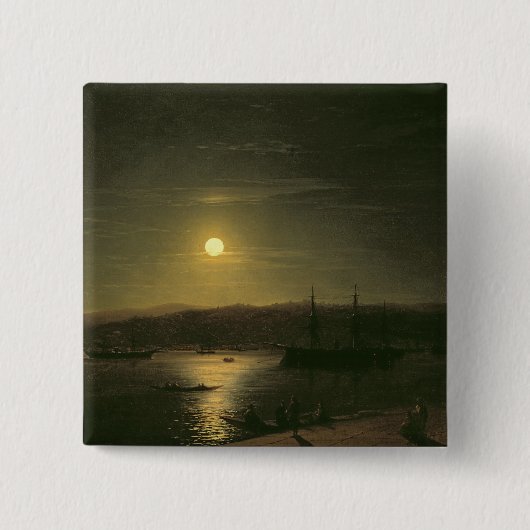 Uitzicht van Constantinopel Vierkante Button 5,1 Cm (Voorkant)