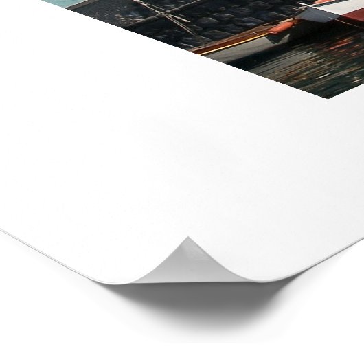 Uitzicht van Coricella Harbour in Procida Poster (Hoek)