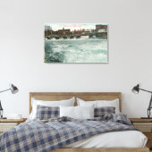 Uitzicht van Court Street Bridge met hoge tonen Canvas Afdruk (Insitu (Slaapkamer))