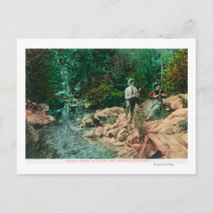 Uitzicht van Coyote Creek bij Gilroy Hot Springs Briefkaart