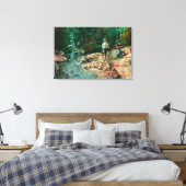 Uitzicht van Coyote Creek bij Gilroy Hot Springs Canvas Afdruk (Insitu (Slaapkamer))