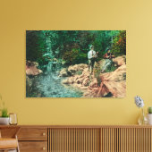 Uitzicht van Coyote Creek bij Gilroy Hot Springs Canvas Afdruk (Insitu (Woonkamer))