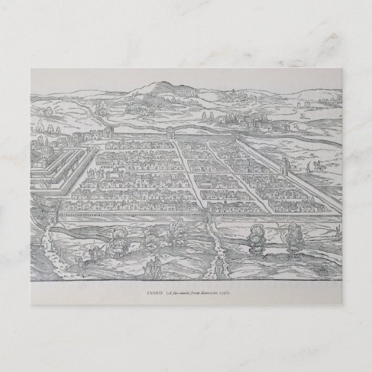 Uitzicht van Cusco, uit Ramusio, pub. 1556 Briefkaart (Voorkant)
