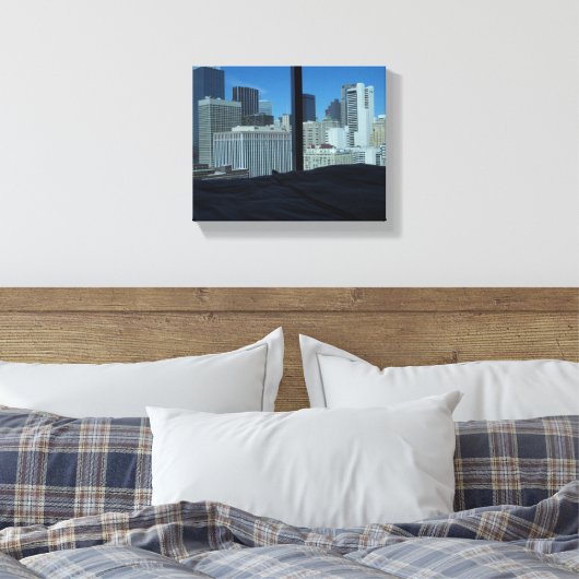 Uitzicht van Dallas Skyline, Texas Canvas Afdruk (Insitu (Slaapkamer))