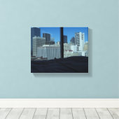 Uitzicht van Dallas Skyline, Texas Canvas Afdruk (Insitu (Houten vloer))
