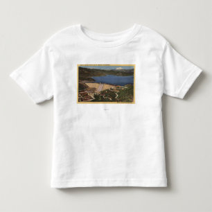 Uitzicht van Dam, Lake en Mt. Shasta op afstand Kinder Shirts