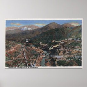 Uitzicht van damp tijdens de bouw poster