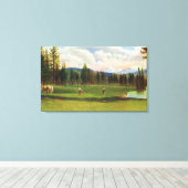 Uitzicht van de 14e groenen canvas afdruk (Insitu (Houten vloer))