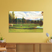 Uitzicht van de 14e groenen canvas afdruk (Insitu (Woonkamer))