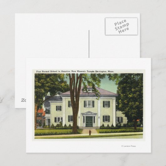 Uitzicht van de 1e Normale School in Amerika Briefkaart (Voorkant / Achterkant)