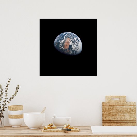 Uitzicht van de Aarde van Apollo 10 Poster (Keuken)