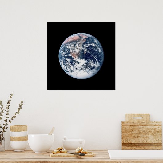 Uitzicht van de Aarde van Apollo 17 Poster (Keuken)