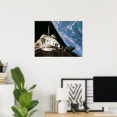 Uitzicht van de aarde van Space Shuttle Columbia Poster (Thuiskantoor)