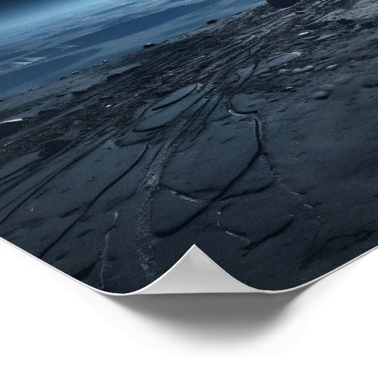 Uitzicht van de aarde vanaf de maan poster (Hoek)