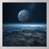 Uitzicht van de aarde vanaf de maan poster (Voorkant)