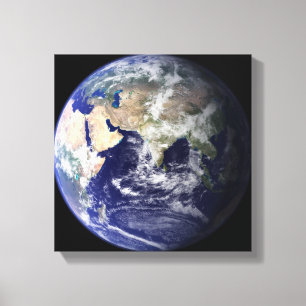 Uitzicht van de aarde vanuit de ruimte canvas afdruk