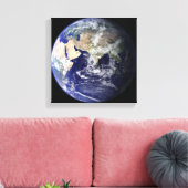 Uitzicht van de aarde vanuit de ruimte canvas afdruk (Insitu (Woonkamer))