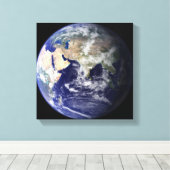 Uitzicht van de aarde vanuit de ruimte canvas afdruk (Insitu (Houten vloer))