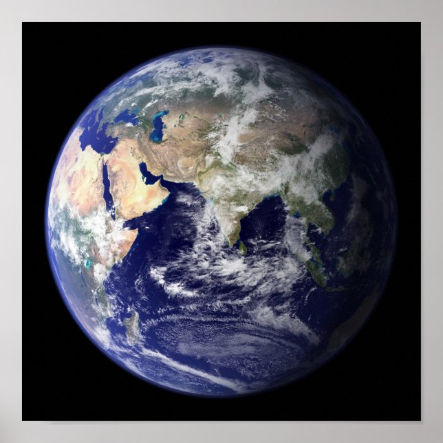 Uitzicht van de aarde vanuit de ruimte poster (Voorkant)