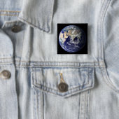 Uitzicht van de aarde vanuit de ruimte vierkante button 5,1 cm (In situ)