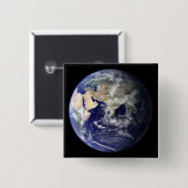 Uitzicht van de aarde vanuit de ruimte vierkante button 5,1 cm (Voorkant /achterkant)
